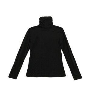 Auhegn Sweater Womens Sz M Black Long Sleeve Stretch Lightweight Turtleneck Top